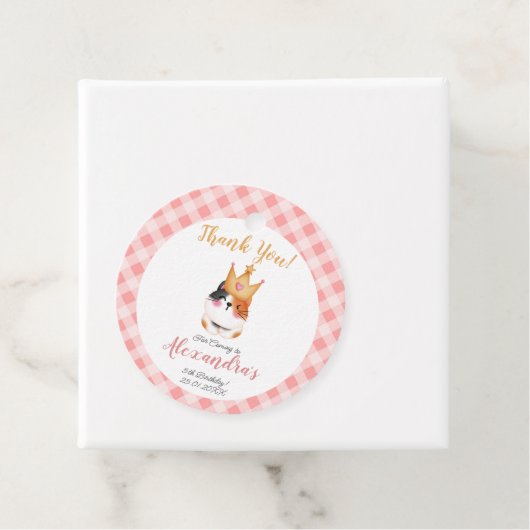 キッテンニャーピンククラウンガールキティキャット誕生日 フェイバータグ (インサイチュ)