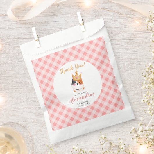 キッテンニャーピンククラウンガールキティキャット誕生日 フェイバーバッグ (クリップ留めされた状態)