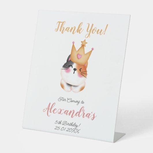 キッテンニャーピンククラウンガールキティキャット誕生日 台座サイン (正面)