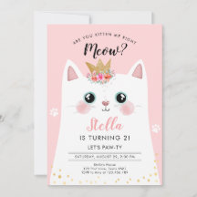 キッテンニャーピンククラウンガールキティキャット誕生日