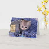 キッテンハッピーファースト誕生日 カード (黄色い花)