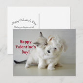 キッテンパピーバレンタインデーのはがき ポストカード (正面/裏面)