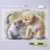 キッテンパピ最高のーフレンドフローラ水色 薄葉紙 (クラフト)