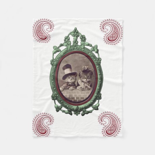 キッテンピンクホワイトカスタムフリースブランケット フリースブランケット (正面)