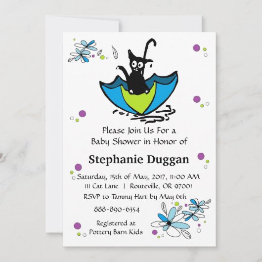 キッテンベビーシャワー招待状 招待状 (正面)