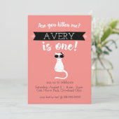 キッテンミーファースト誕生日招待状 招待状 (スタンド正面)