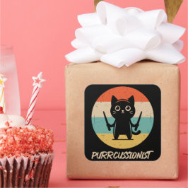 キッテンロックバンドおもしろいパーカッショニスト遊猫 スクエアシール