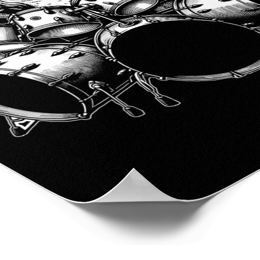 キッテンロックバンドおもしろい子猫ドラマー遊キャットD ポスター (角)