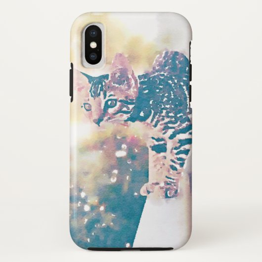 キッテン水彩カラーホンケースiPhone Case-Mate iPhoneケース (裏面)