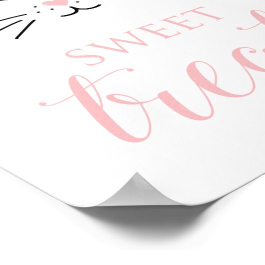 キッテン誕生日スウィートトリートサインフローラ子猫 ポスター (角)