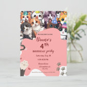 キッテン誕生日招待状 招待状 (スタンド正面)