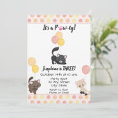 キッテン誕生日招待状 招待状 (スタンド正面)