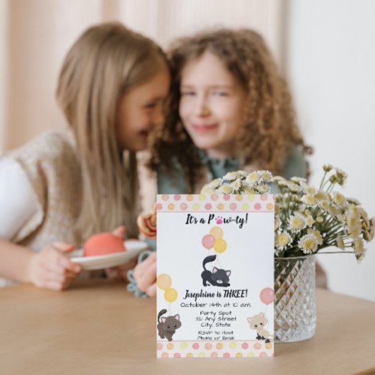 キッテン誕生日招待状 招待状