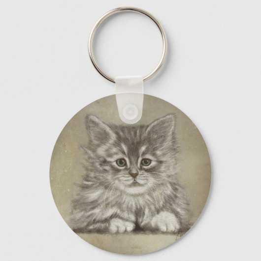 キッテン顔 |美猫デジタ絵画ル キーホルダー (正面)