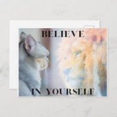 キッテン&ライオンの信じ鏡を自分で ポストカード (正面/裏面)