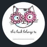 キッテ ラウンドシール<br><div class="desc">かわいい猫のブックラベル。次のような場合もある。</div>