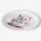 キットインカップピンク花紙プレート ペーパープレート (アングル)