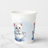 キットインカップブルーフラワーズ紙カップ 紙コップ (正面)