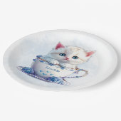 キットインカップブルーフラワーズ紙プレート ペーパープレート (アングル)