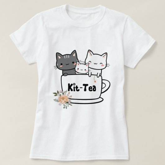 キットティーおもしろいキティ猫好きギフトファミリー猫 Tシャツ (デザイン正面)