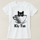 キットティーおもしろいキティ猫好きプリンかわいい黒猫i tシャツ (デザイン正面)