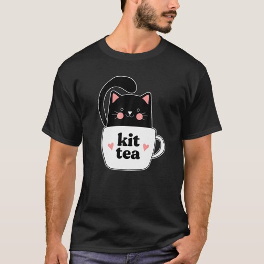 キットティーブラックキティー猫マグティー好き Tシャツ (正面)