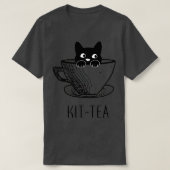キットティー猫好きかわいいおもしろい黒猫 Tシャツ (デザイン正面)