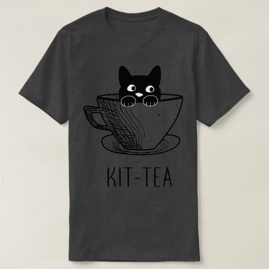 キットティー猫好きかわいいおもしろい黒猫 Tシャツ (デザイン正面)