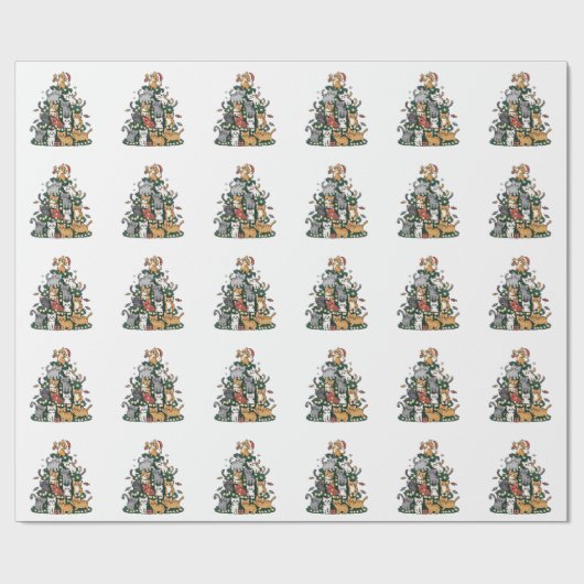 キットンおもしろいクリスマスツリーキャットペット動物愛好家 ラッピングペーパー (フラット)