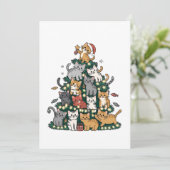 キットンおもしろいクリスマスツリーキャットペット動物愛好家 案内状 (スタンド正面)