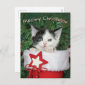 キットンサンタクロースのブーツストッキングマイオウィクリスマス – シーズンポストカード (正面/裏面)