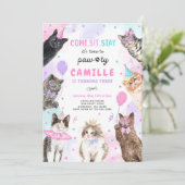 キットンパーティーレッズポーティキティキャット誕生日 招待状 (スタンド正面)