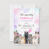 キットンパーティーレッズポーティキティキャット誕生日 招待状 (正面)