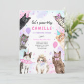 キットンパーティーレッツパワティパーティーキティキャット誕生日 招待状 (スタンド正面)
