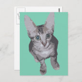 キットンビッグアイズポップ・アートのアート ポストカード (正面/裏面)