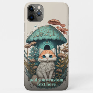 キットンマッシュルームキャットワイルドフラワーコテージコアカスタム iPhone 11 PRO MAXケース