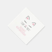 キットン誕生日パーティーナプキンピンク スタンダードカクテルナプキン (角)