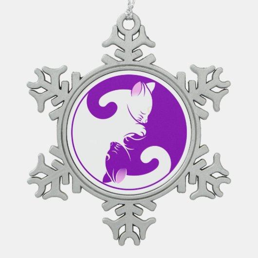 キットン陰陽プーターオーナメント スノーフレークピューターオーナメント (正面)