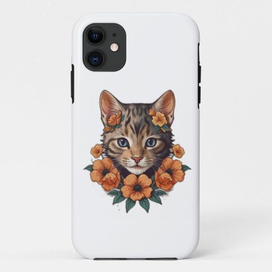 キットン頭ファンタジー花イラストレーション Case-Mate iPhoneケース (裏面)