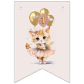 キットン魅力的ガール第1ハッピーバースデーバナー バンティングフラッグ (第1の旗)