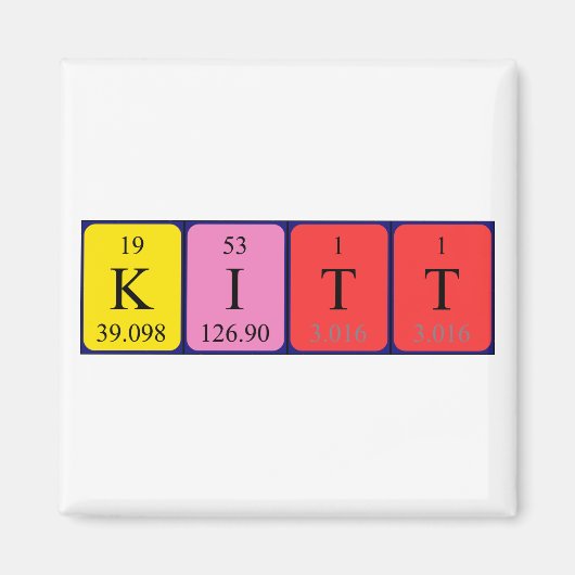 キット周期テーブル名磁石 マグネット (正面)