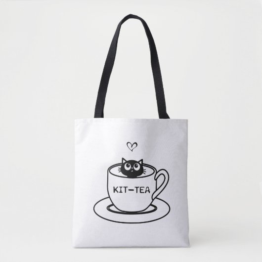 キット茶 | 猫好きデザイン トートバッグ (正面)