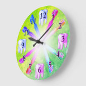 キッドおもしろいカラフル歯ブラシ時計 ラージ壁時計 (傾斜)