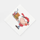 キッドおもしろいファストフードラバーバーガー、フライドリンク スタンダードランチョンナプキン (角)