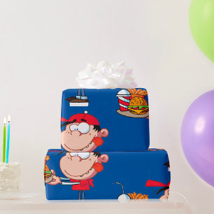 キッドおもしろいファストフードラバーバーガー、フライドリンク ラッピングペーパー