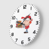 キッドおもしろいファストフードラバーバーガー、フライドリンク ラージ壁時計 (傾斜)