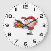 キッドおもしろいファストフードラバーバーガー、フライドリンク ラージ壁時計 (正面)