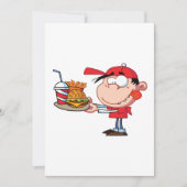 キッドおもしろいファストフードラバーバーガー、フライドリンク 招待状 (正面)