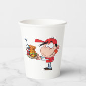 キッドおもしろいファストフードラバーバーガー、フライドリンク 紙コップ (正面)