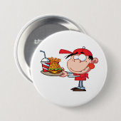 キッドおもしろいファストフードラバーバーガー、フライドリンク 缶バッジ (正面&裏面)